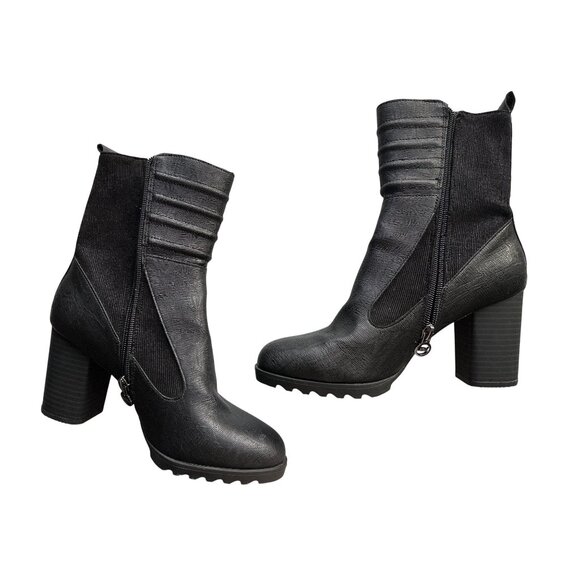 JBU By Jambu Violet Black Leather Ankle Boots Side Zip 3.5” Heel Size 8 - Picture 2 of 10